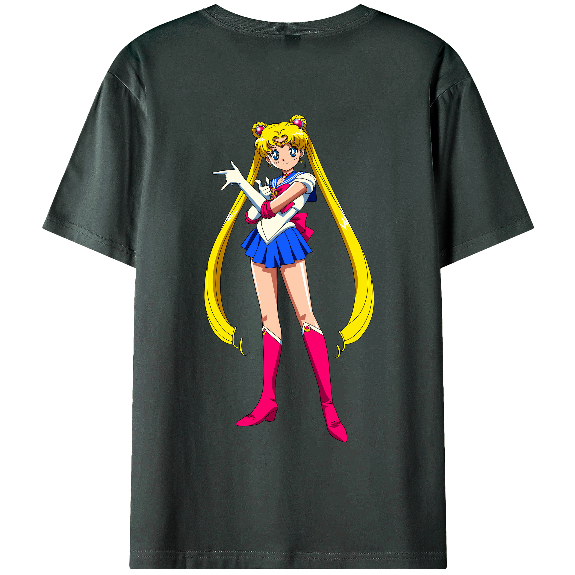 （画像用） 美少女戦士セーラームーン 月野 うさぎ つきの うさぎ Sailor Moon Tsukino Usagi 綿100％ メンズ半袖Tシャツ（バックプリント） 通気性